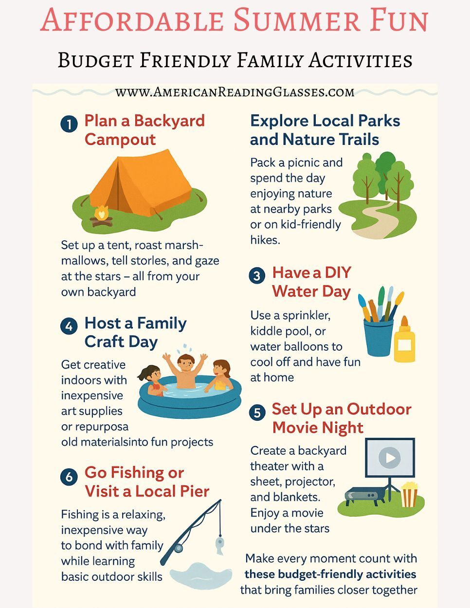 Description of affordable summer fun activites